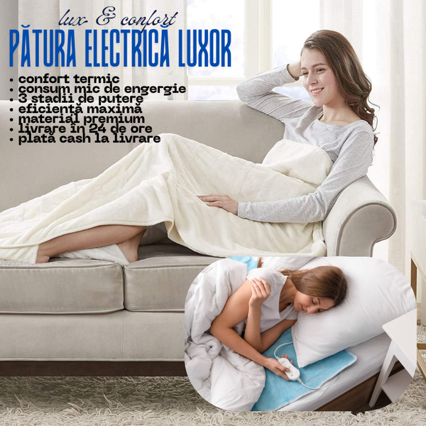Pătură Electrică Moale cu Buzunar
