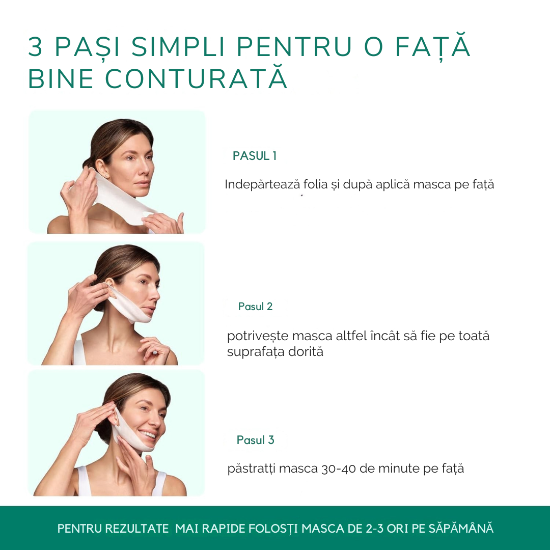 PACHET  PROFESIONAL 1+1 Mască Colagen ANTI-DUBLĂ-BĂRBIE