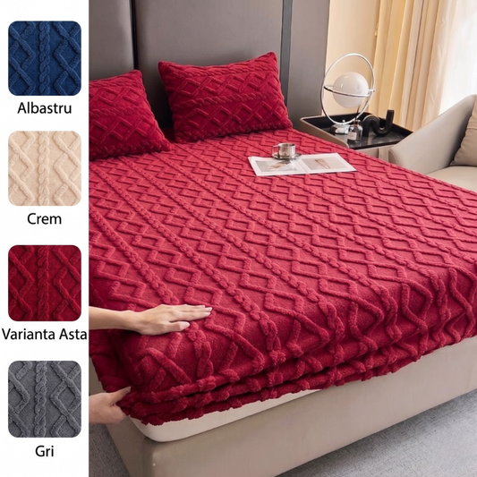 PACHET HUSA PAT + PERNE MATERIAL PREMIUM COCOLINO TRICOTAT 180x200